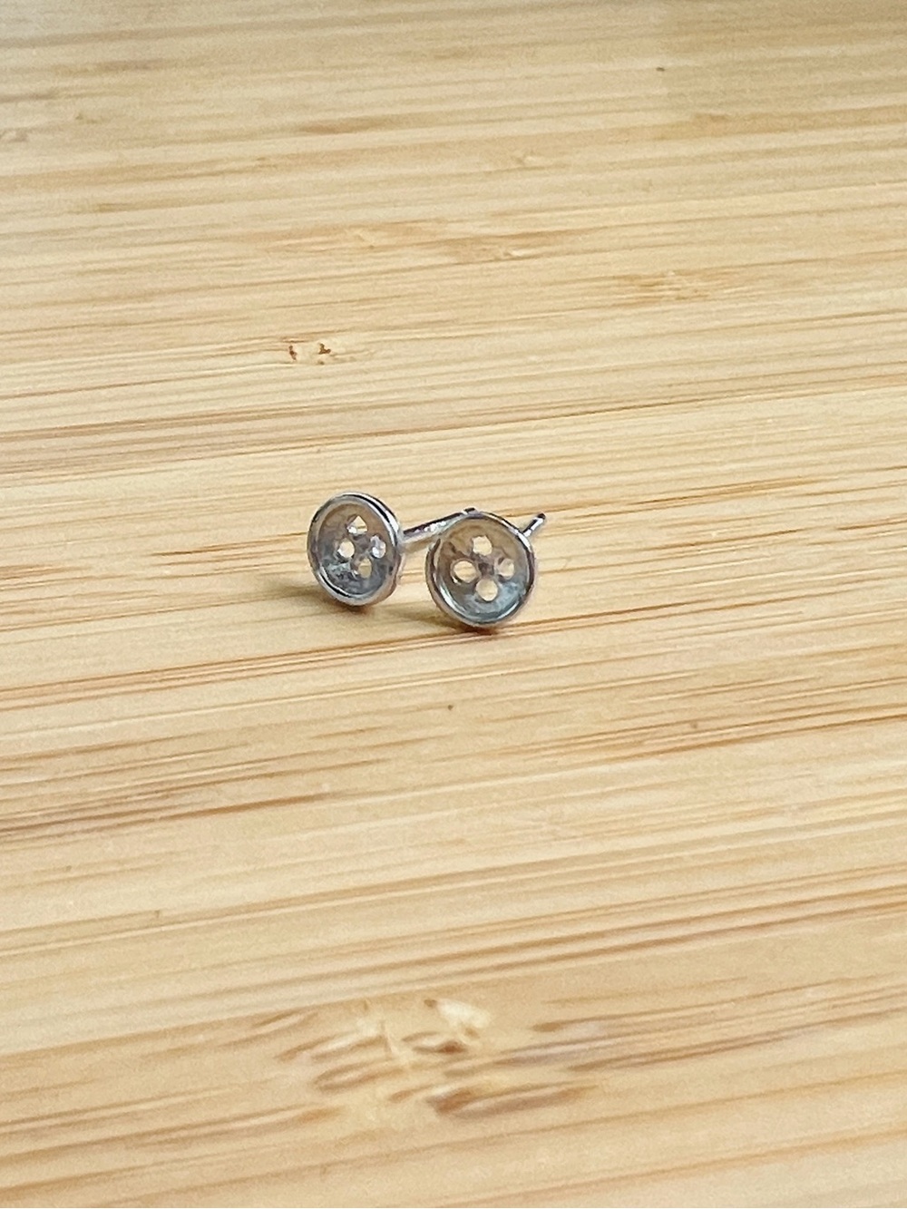 925 Starling Silver Button Stud Earrings - Minimalist